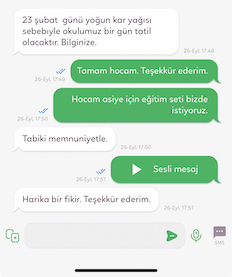 Anaokulu uygulaması web mesajlaşma