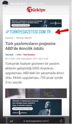 Türk yazılımcıların projesine ABD'de ikincilik ödülü - EKİD Anaokulu